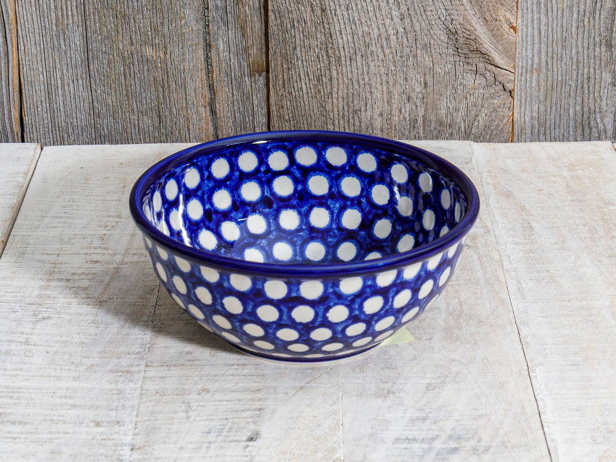 Keramikschlüssel blau weiße Punkte 16cm