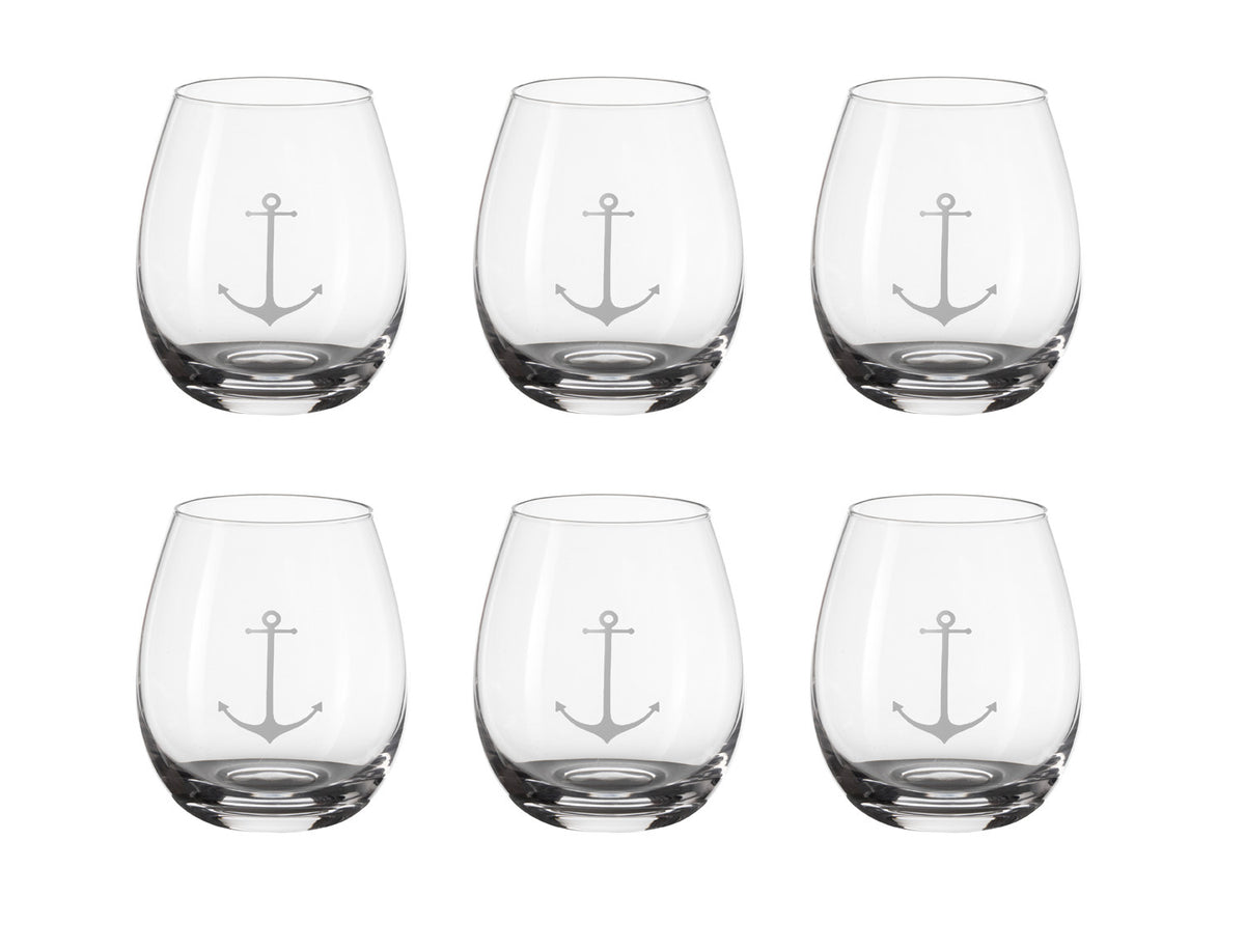 Glas Ankermotiv Rundboden
