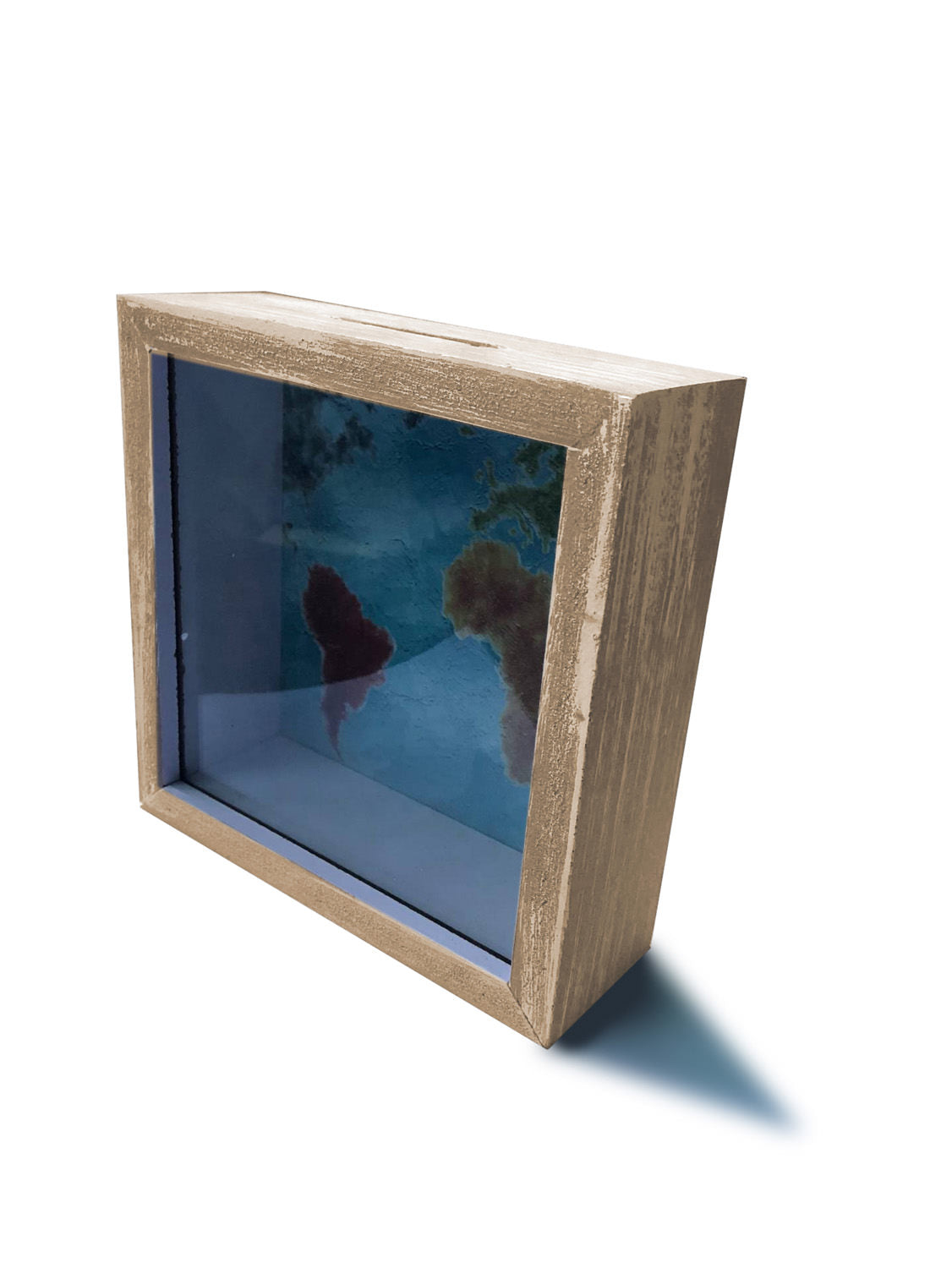 Spardose Holzbox Weltkugel