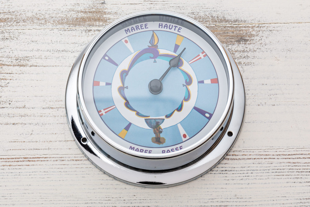 Tidenuhr verchromt Quarzwerk