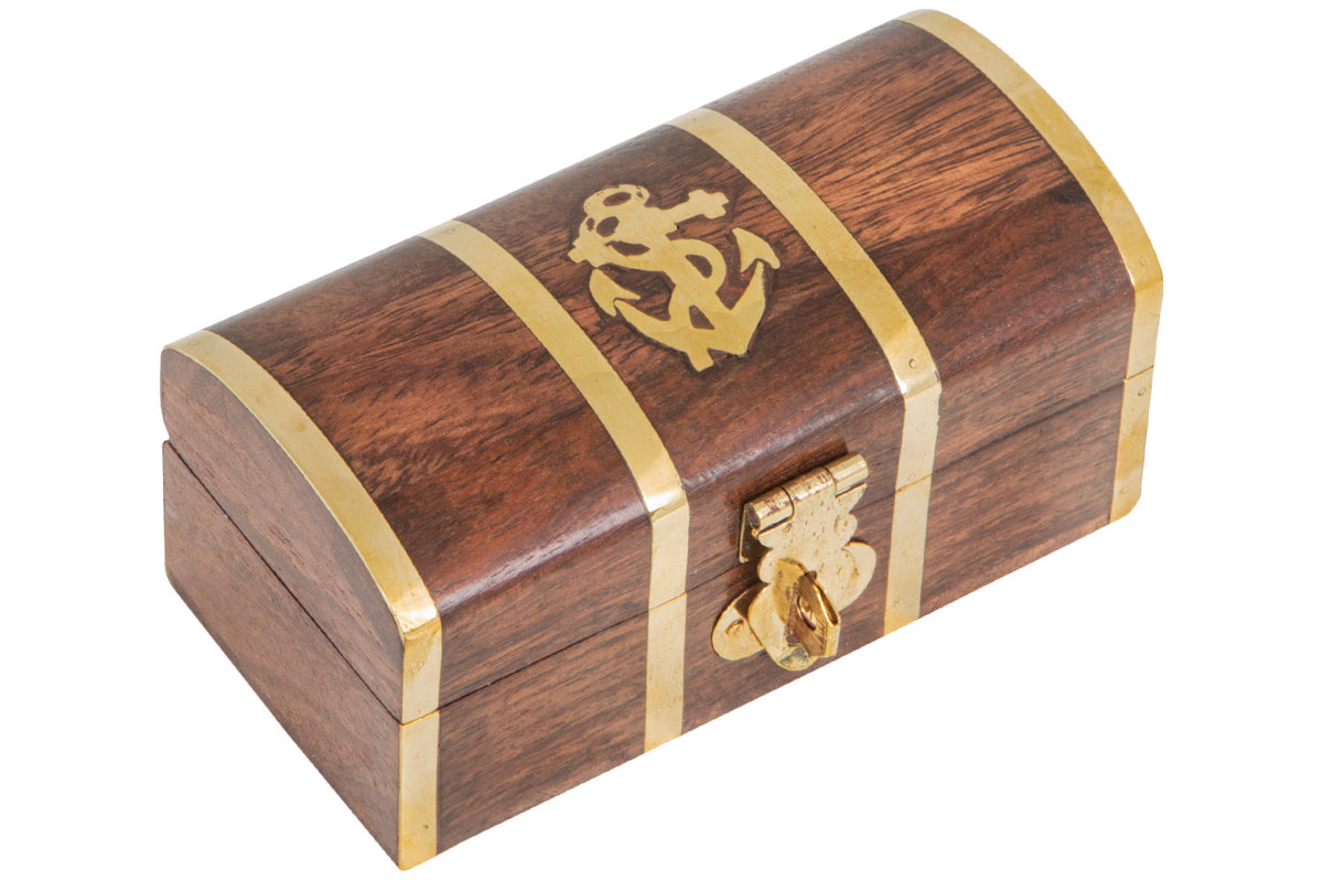Kleine Schatztruhe Holz Anker