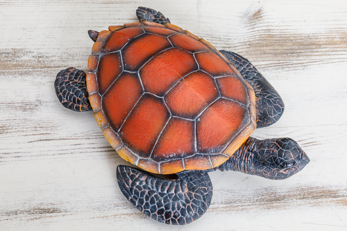Deko Schildkröte rot aus Kunstharz