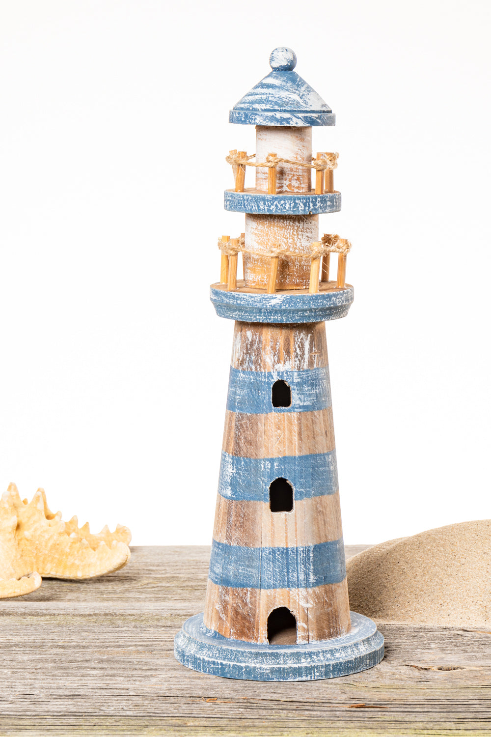 Deko Leuchtturm Holz Vintage