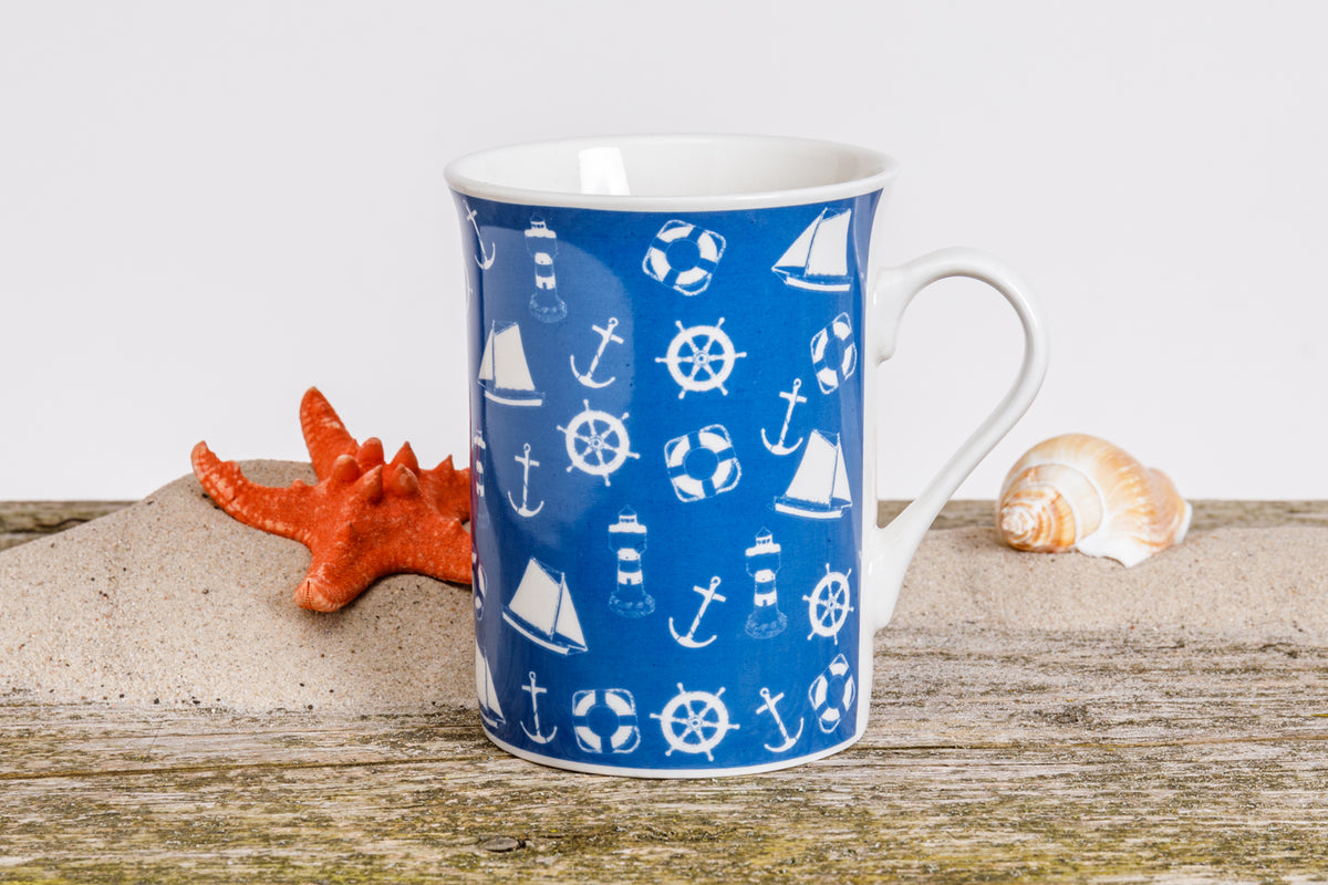 Teebecher blau maritime Motive