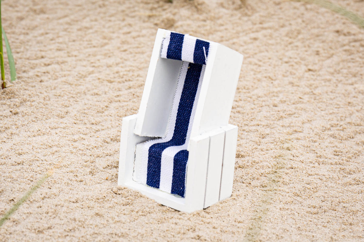 Strandkorb weiss blau, 12cm