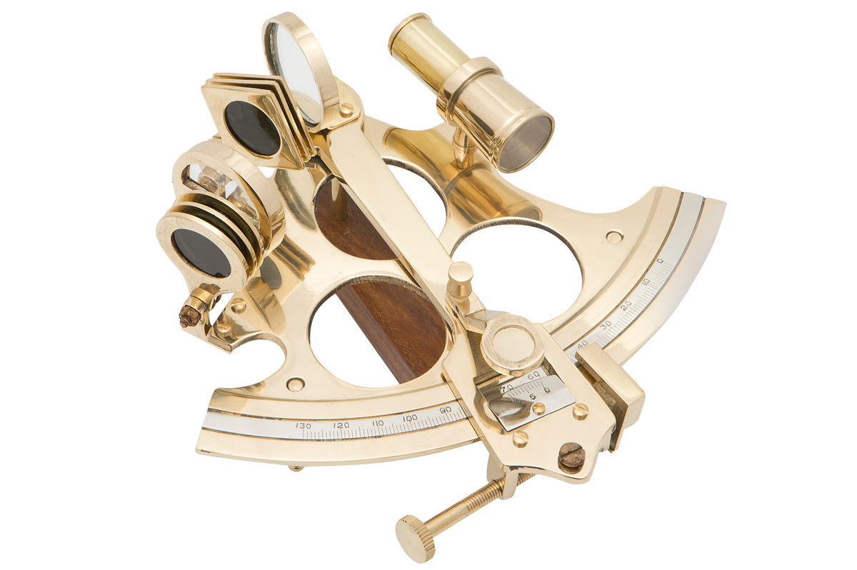 Messing Sextant Holzbox 20cm