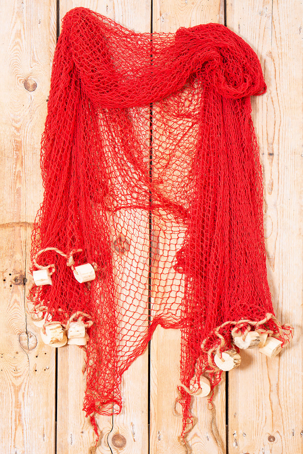 Fischernetz rot Dekoration 11qm