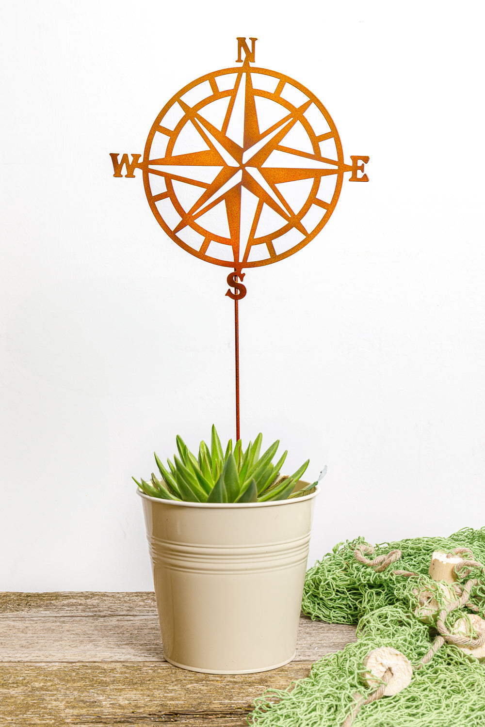 Blumenstecker Windrose Deko Metall