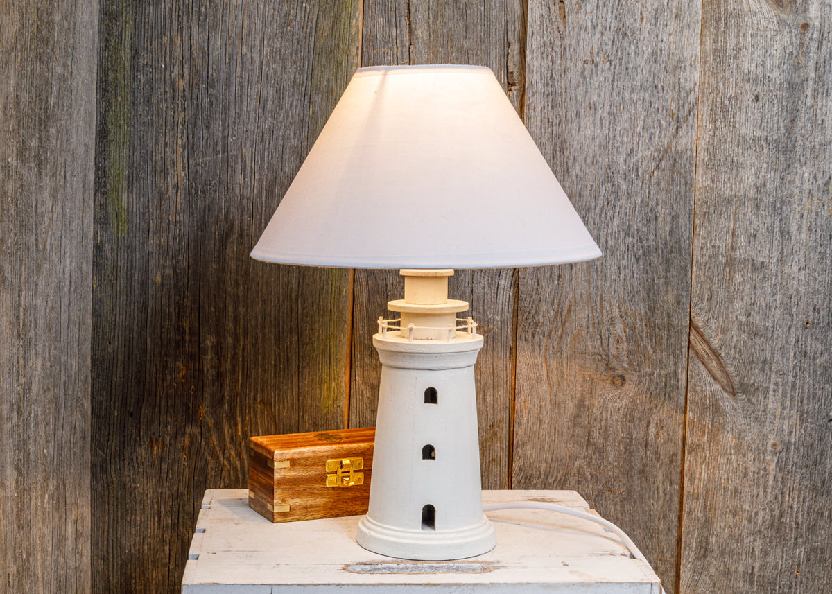 Leuchtturm Lampe weiß