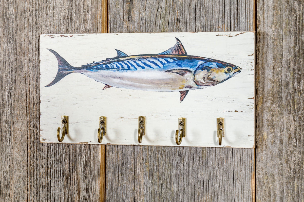 Schlüsselbrett weiß maritim Fisch