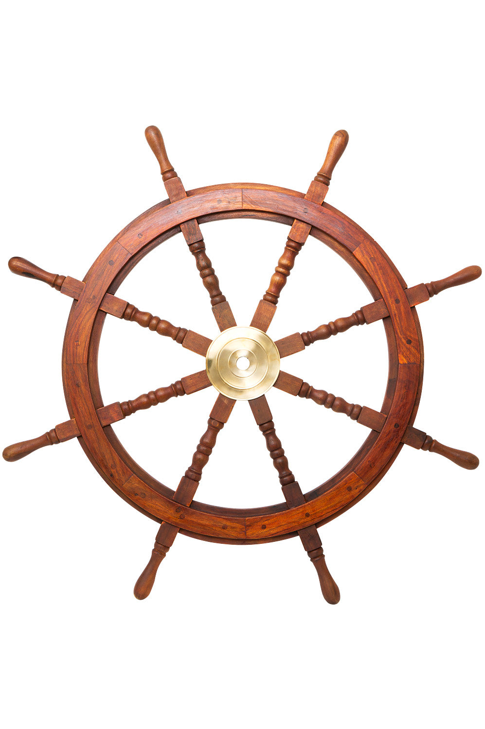 Großes Steuerrad Holz Messing 90cm