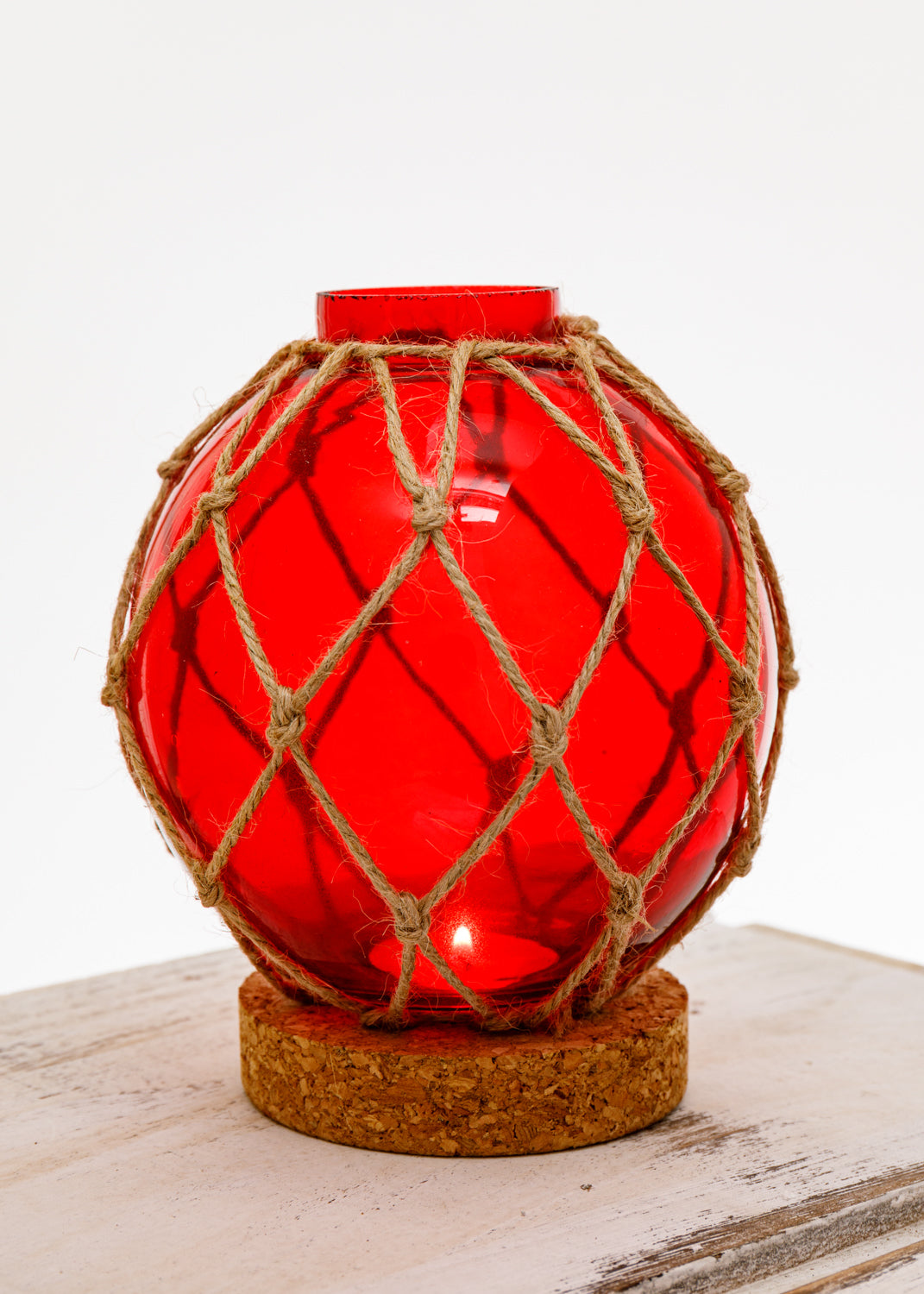 Fischerkugel Teelichthalter rot