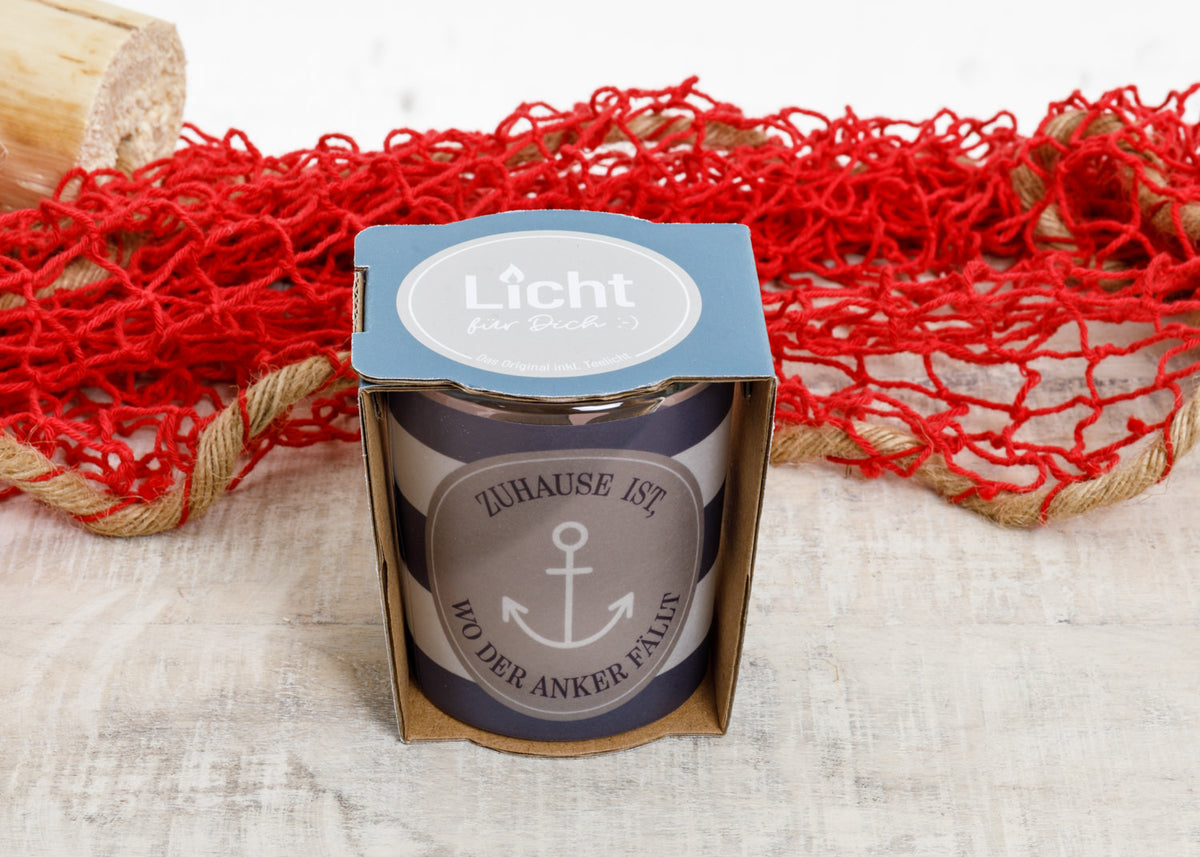 Kleines Windlicht Anker