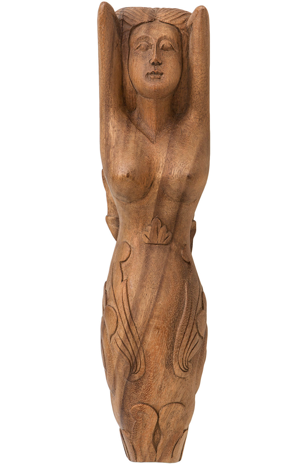 Holz Galionsfigur Nixe Natur