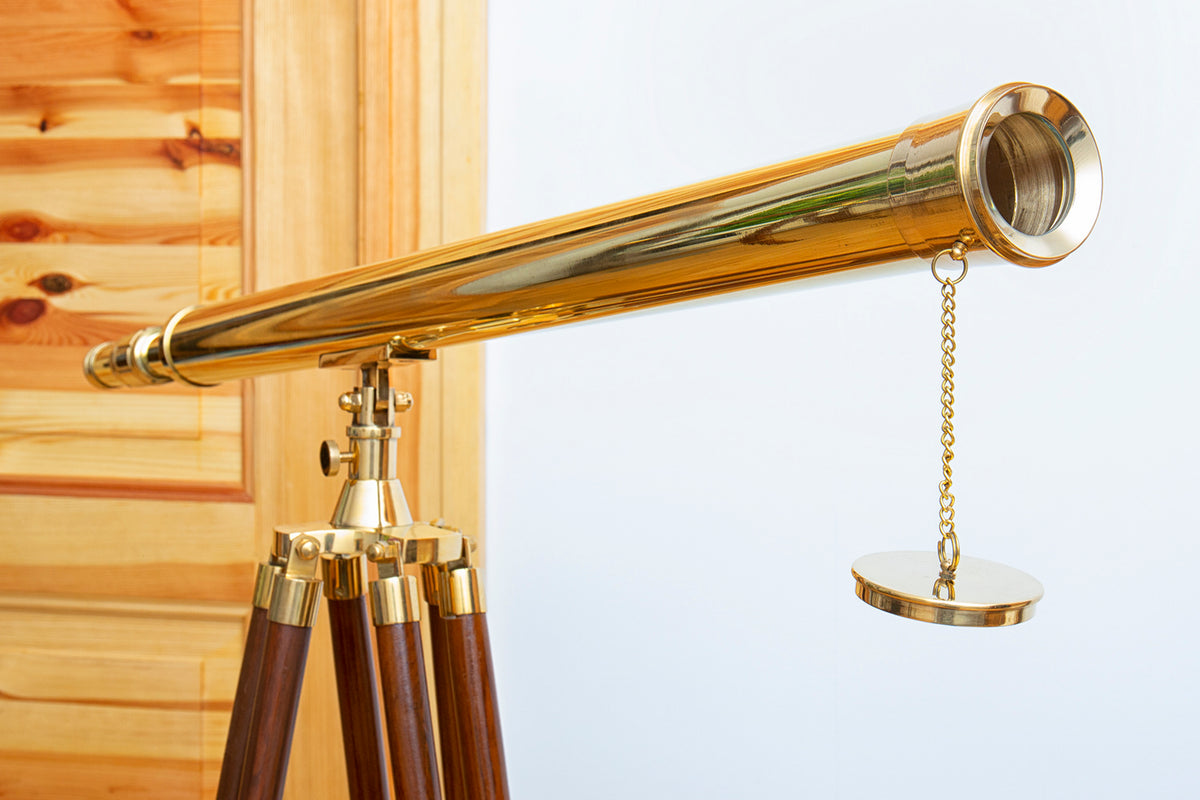 Teleskop Messing Holz Stativ 160cm