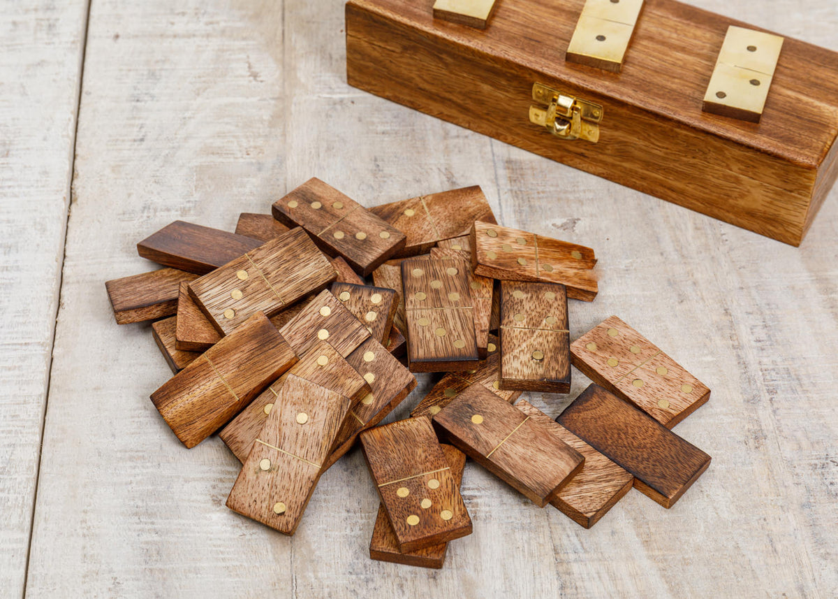 Domino Spiel Holzbox