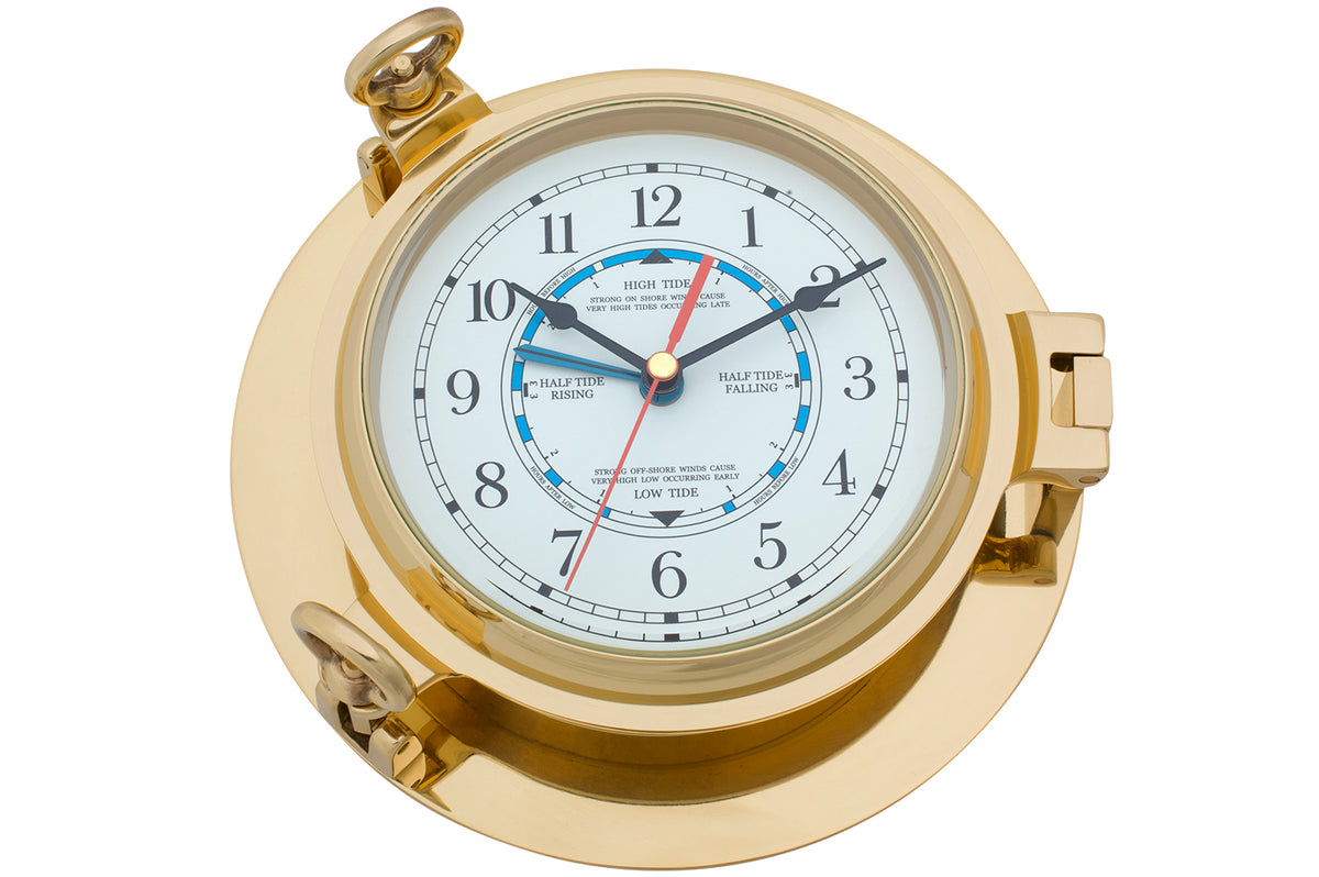 Tidenuhr Bullauge Messing 22cm