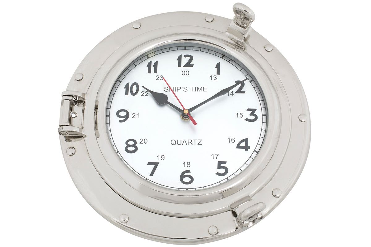 Uhr Bullauge Silber Look
