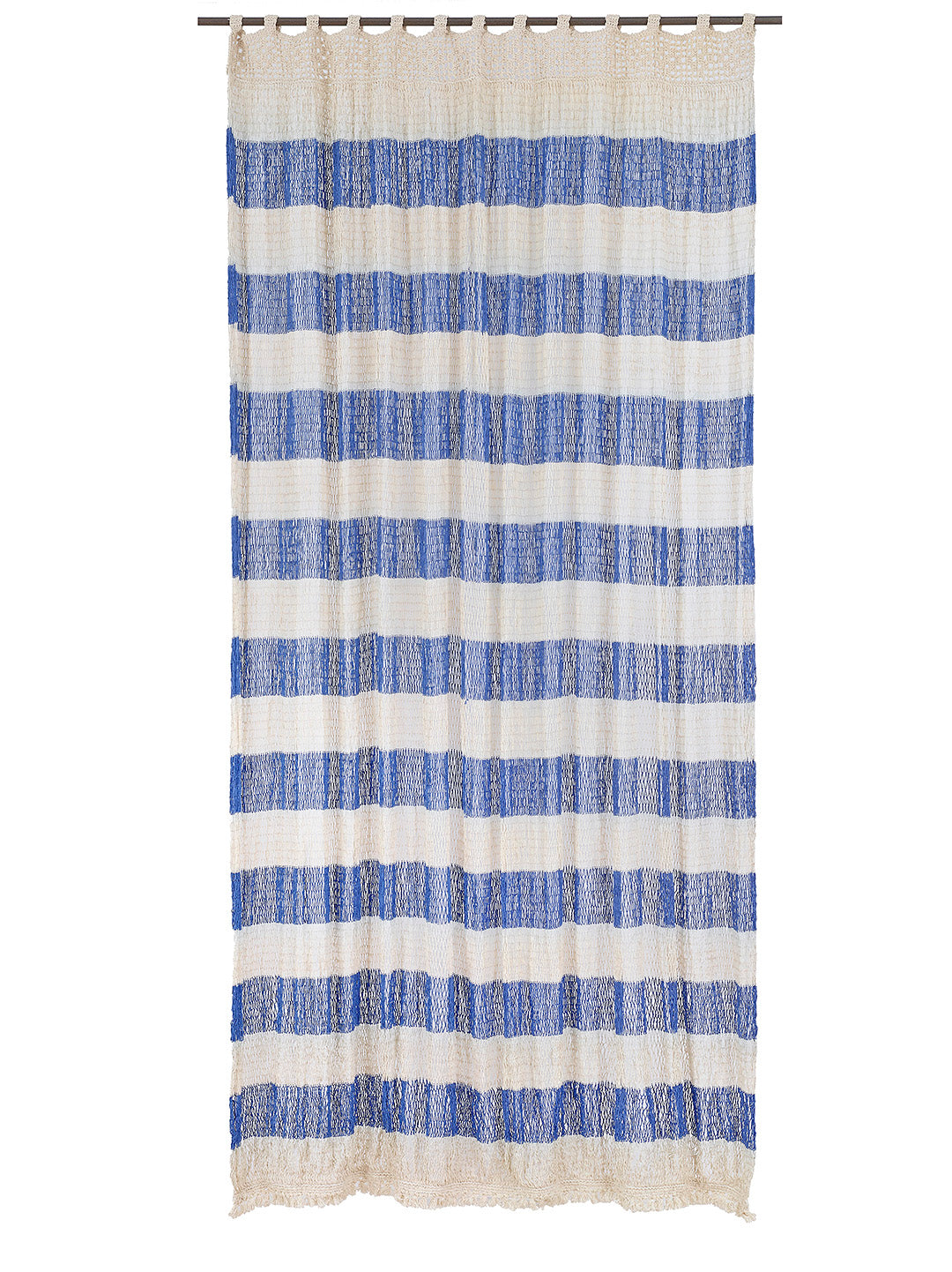 Vorhang Fischernetz blau weiß