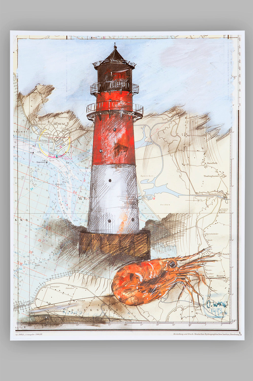 Kunstdruck Leuchtturm Büsum