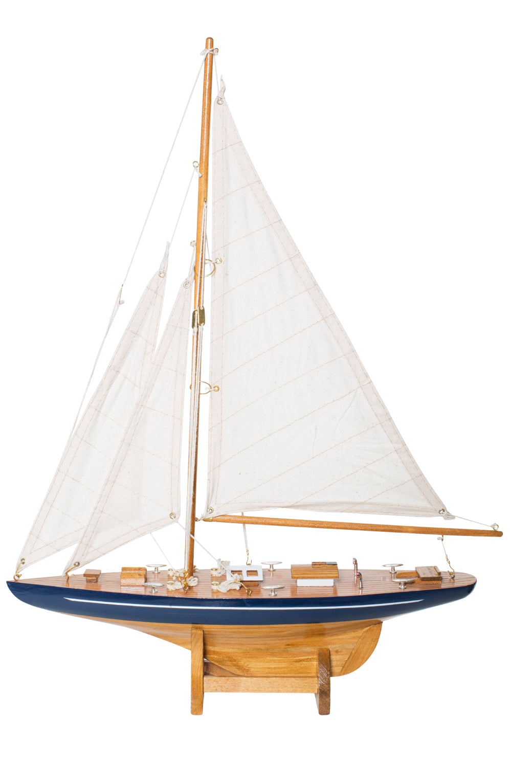 Deko Segelyacht Holz Baumwollsegel 40cm