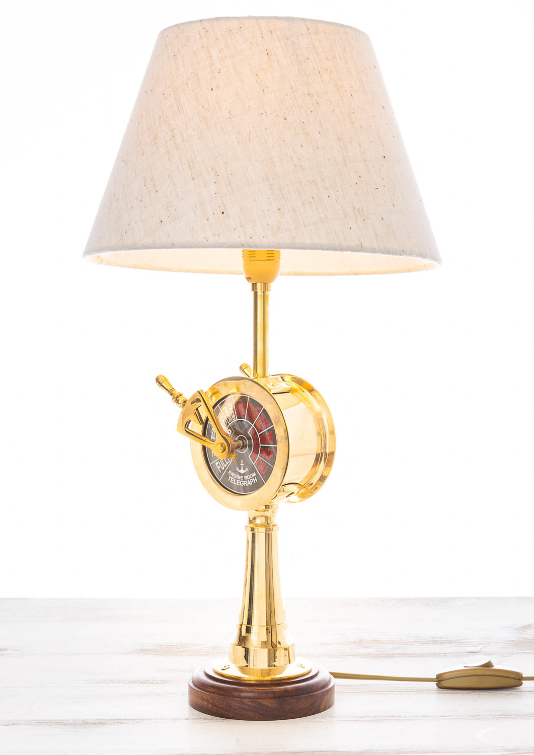 Tischlampe Maschinentelegraf beige