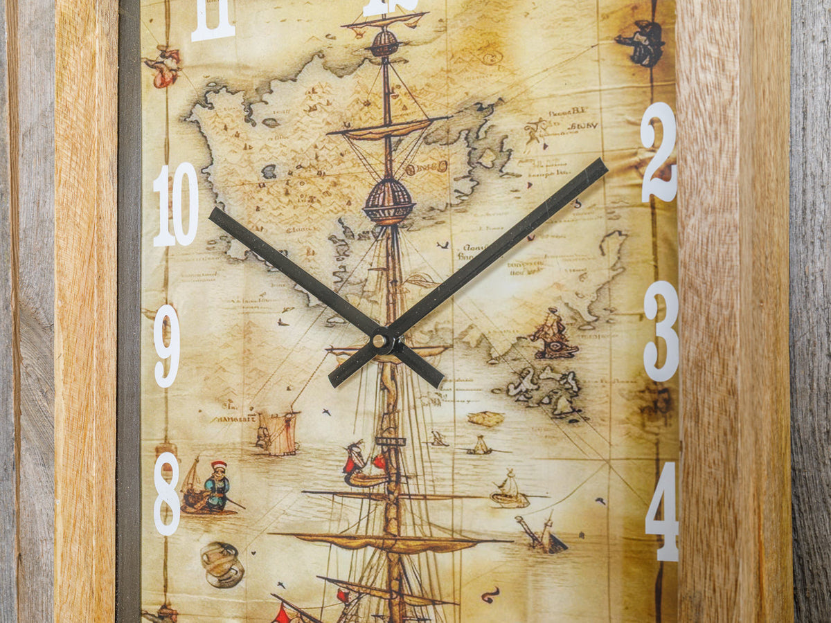 Wanduhr Mangoholz Segelschiff