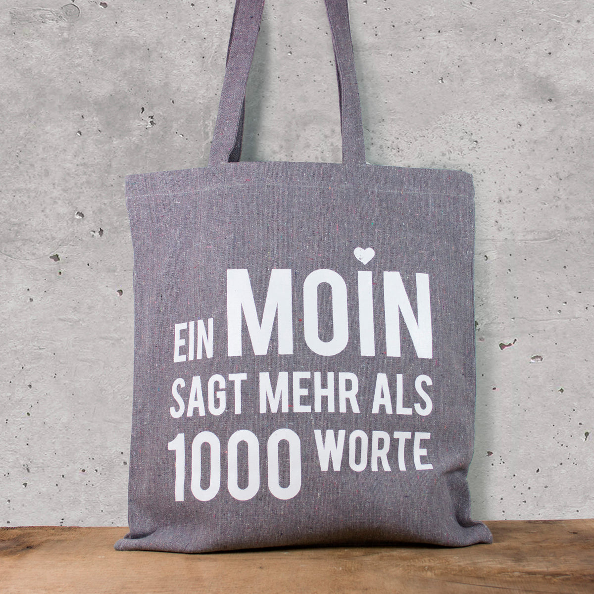 Grau Stoffbeutel Baumwolle Moin