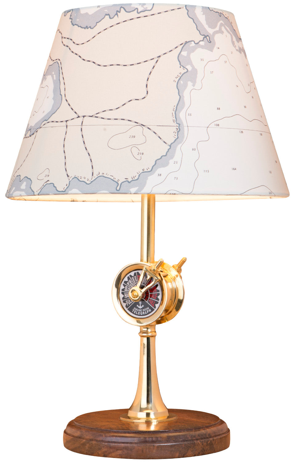 Tischlampe Maschinentelegraph Schirm Seekarte