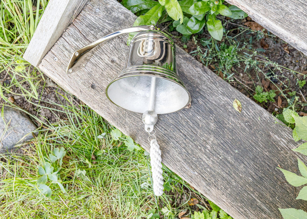 Schiffsglocke Chrom Look schwer 17,5cm