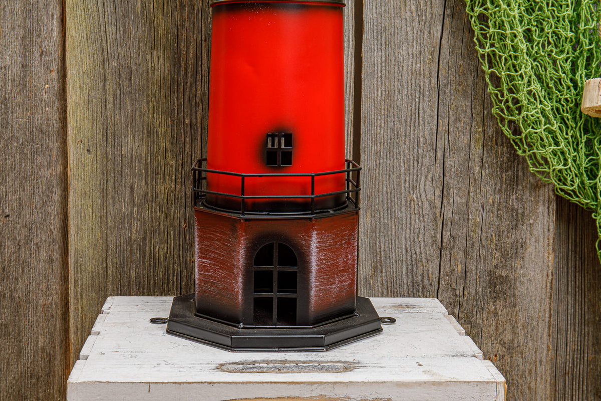 Rot weißer Leuchtturm Garten solar