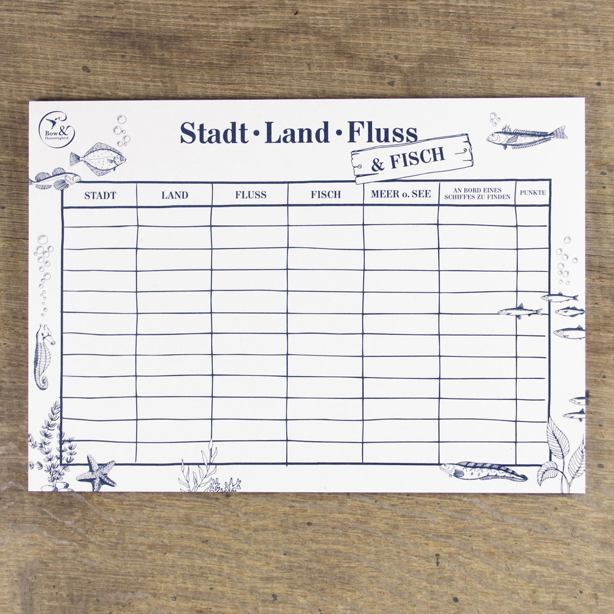 Spiel Stadt, Land, Fluß, Fisch