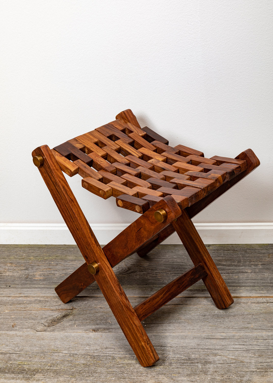 Sitzhocker Holz geflecht