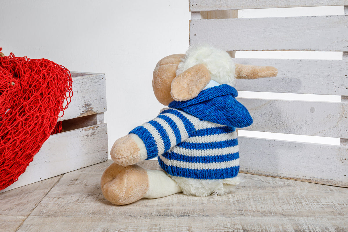 Plüsch Schaf Kuscheltier  weiß blau klein