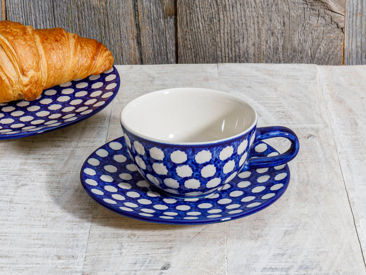 Kaffeetasse mit Untertasse Keramik Bunzlau