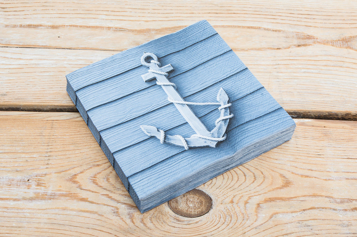 Blaue Papierserviette  Anker