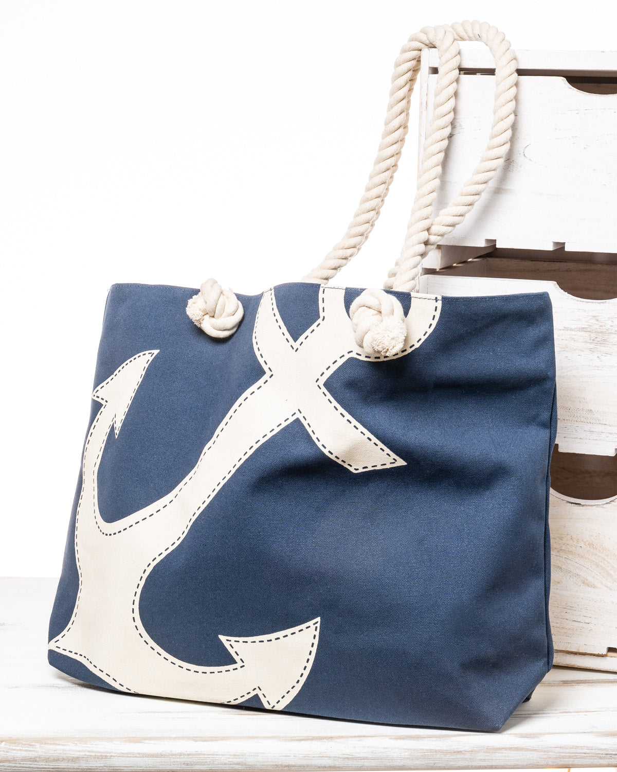 Strandtasche Anker blau