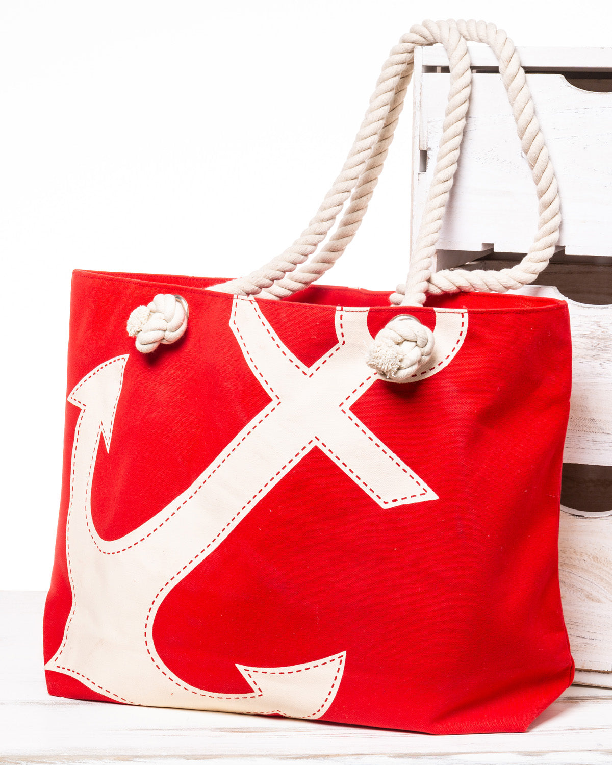 Strandtasche Anker rot