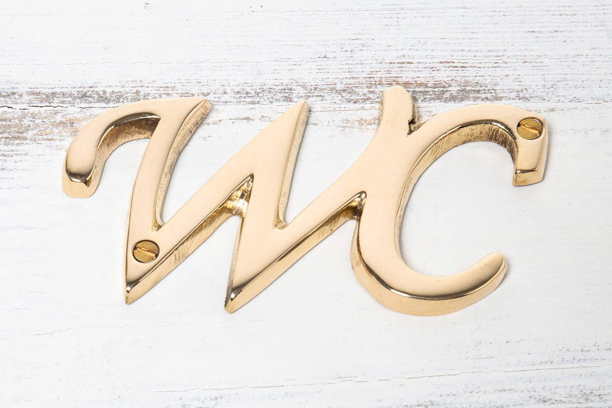 Türschild WC Messing