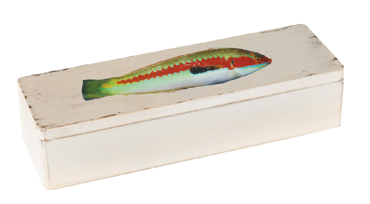 Weiß Holzbox Fisch