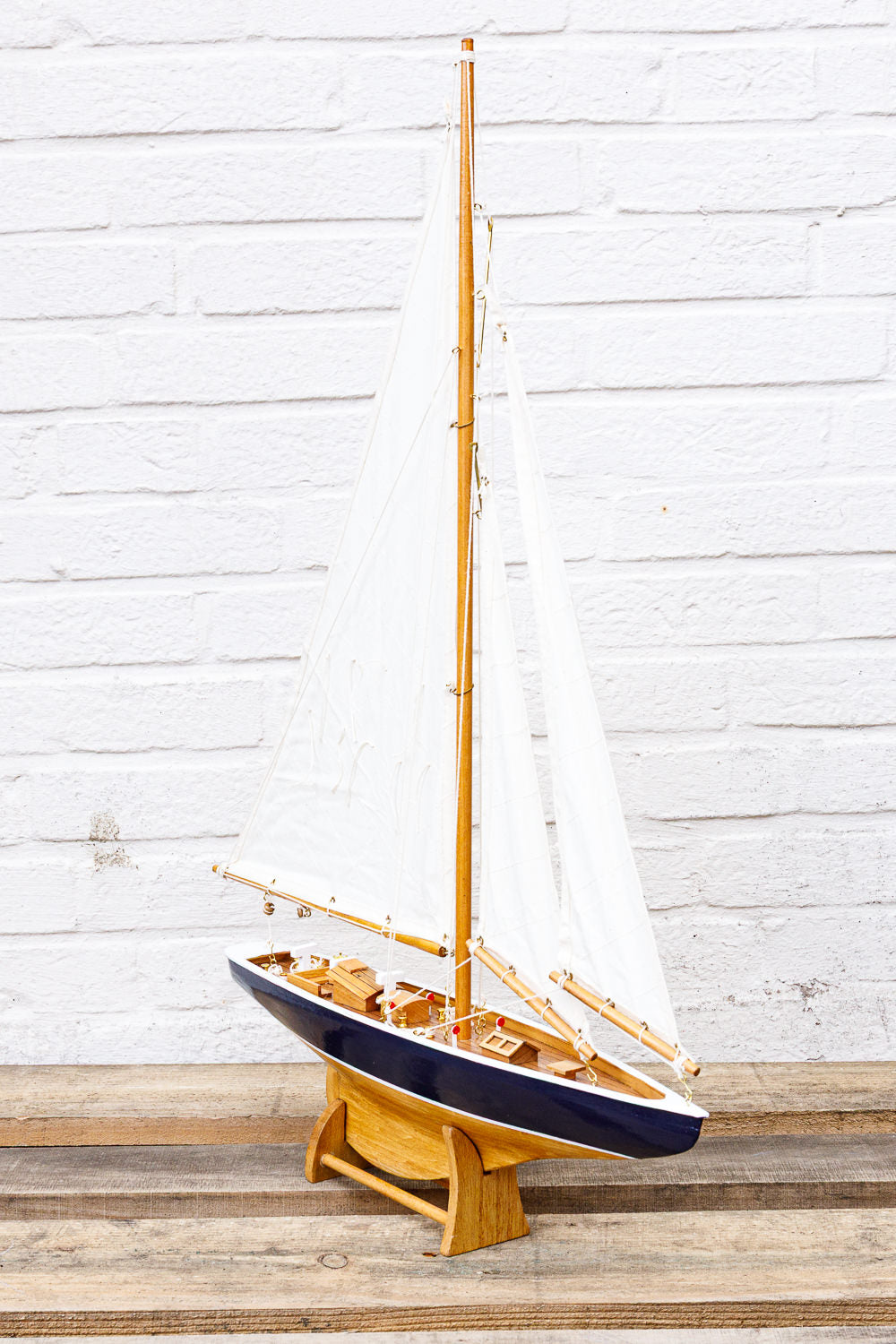 Modell Segelschiff, Segelyacht Holz Dekoration