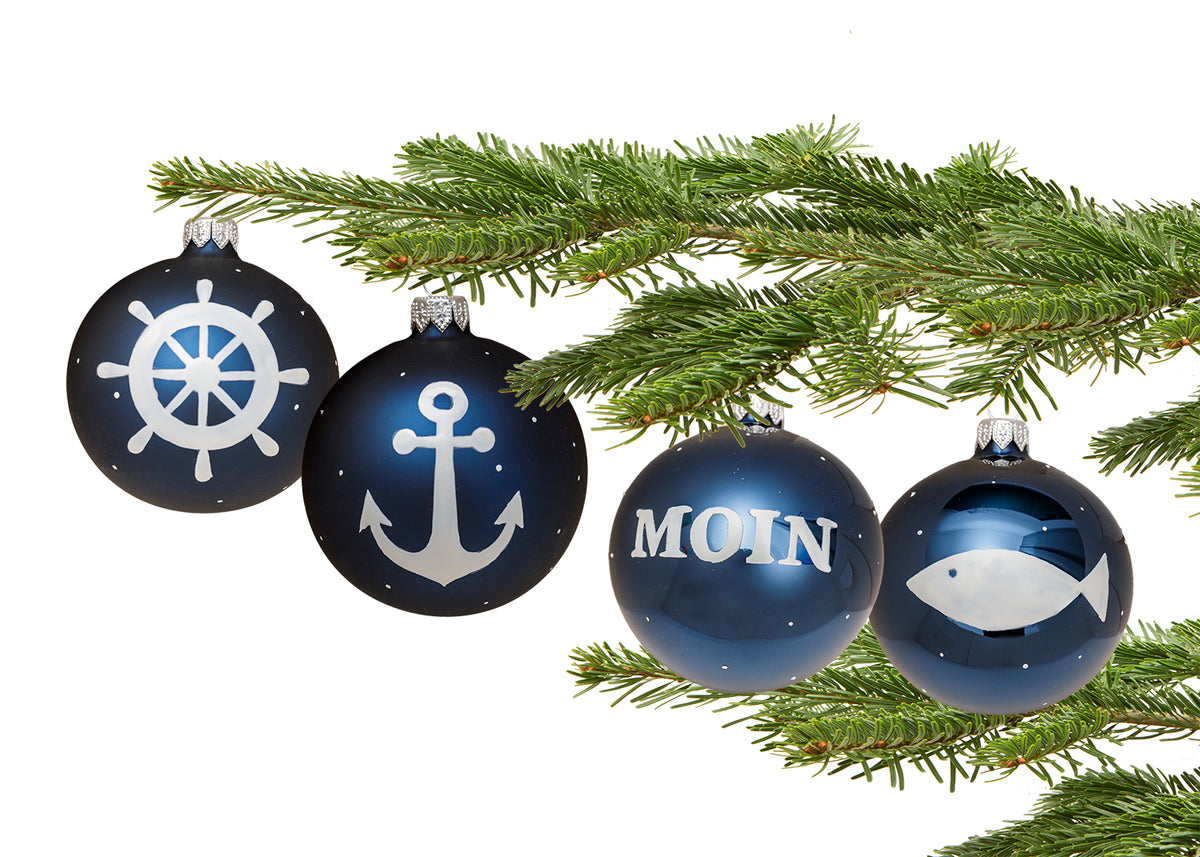 Christbaumkugel marine blau maritime Motive