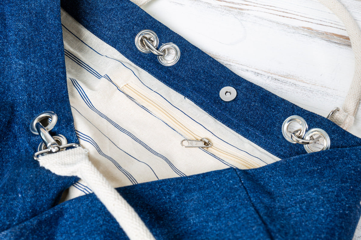 Jeans Look Einkaufstasche Anker