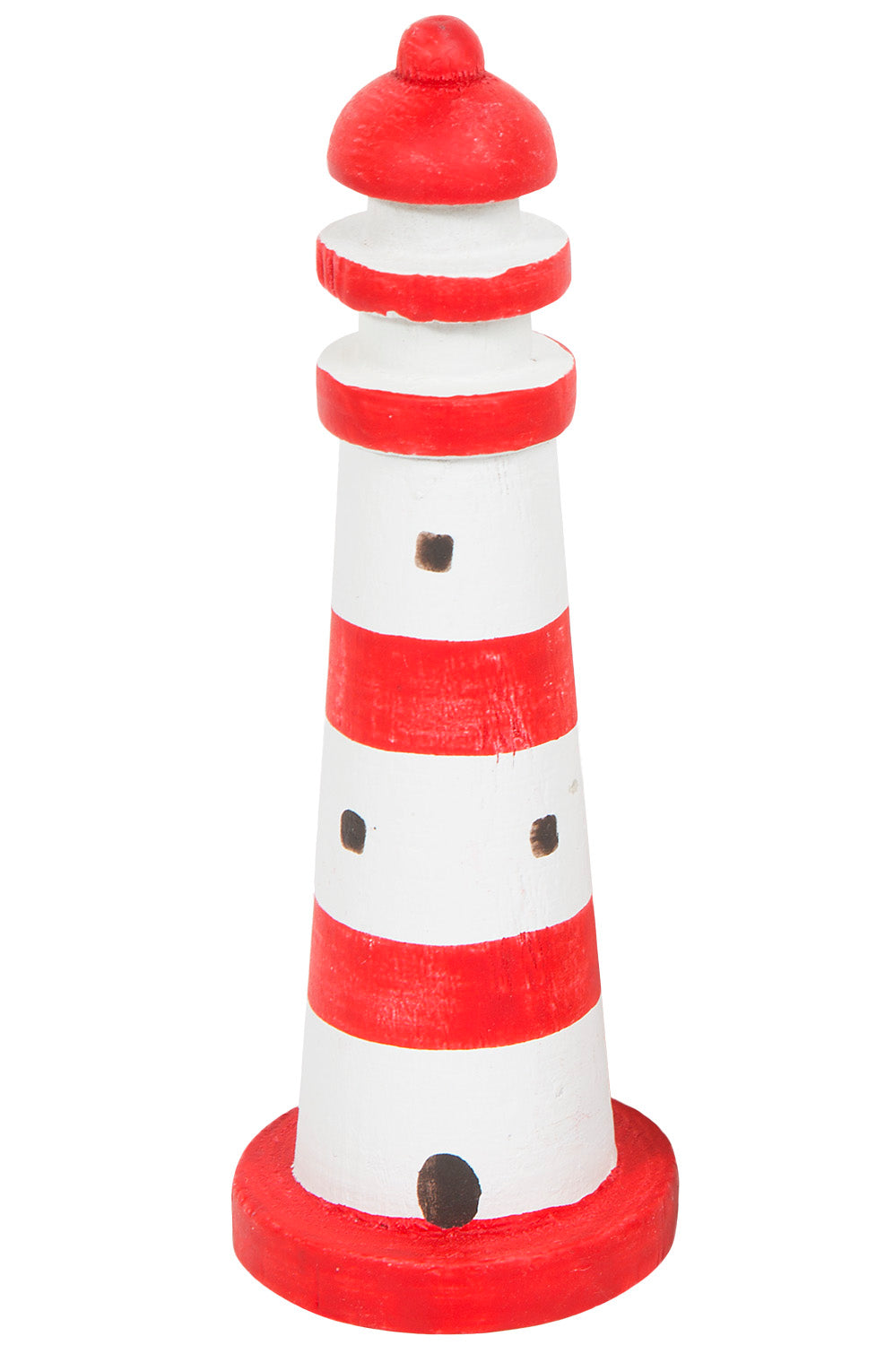 Deko Mini Leuchtturm rot weiß