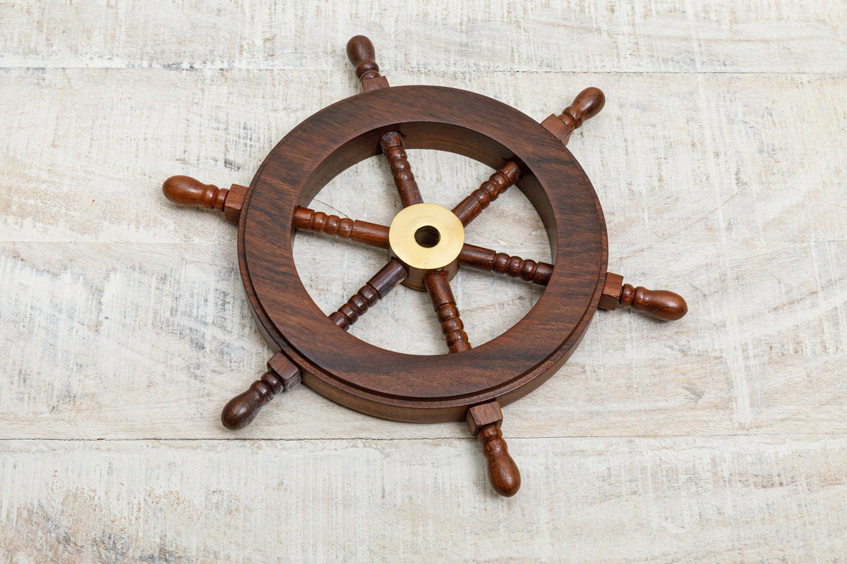 Kleines Deko Steuerrad Holz
