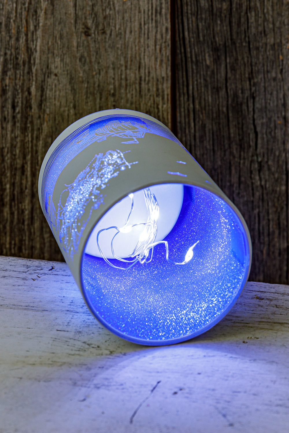 Leuchtglas Windlicht LED Leuchtturm