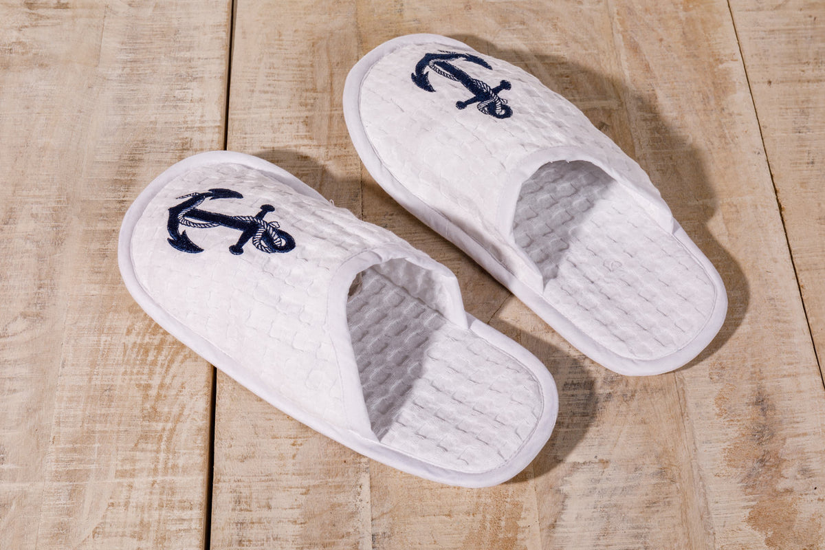 Weiß Anker Badezimmer Slipper