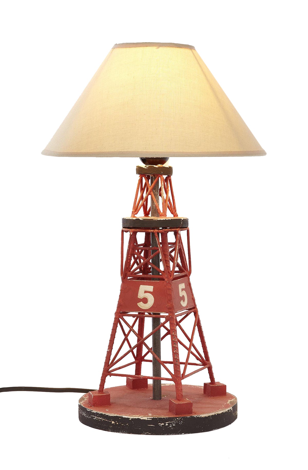 Rote Tischlampe Metall bojenform