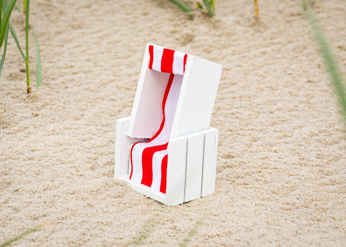 Strandkorb rot weiss 12cm