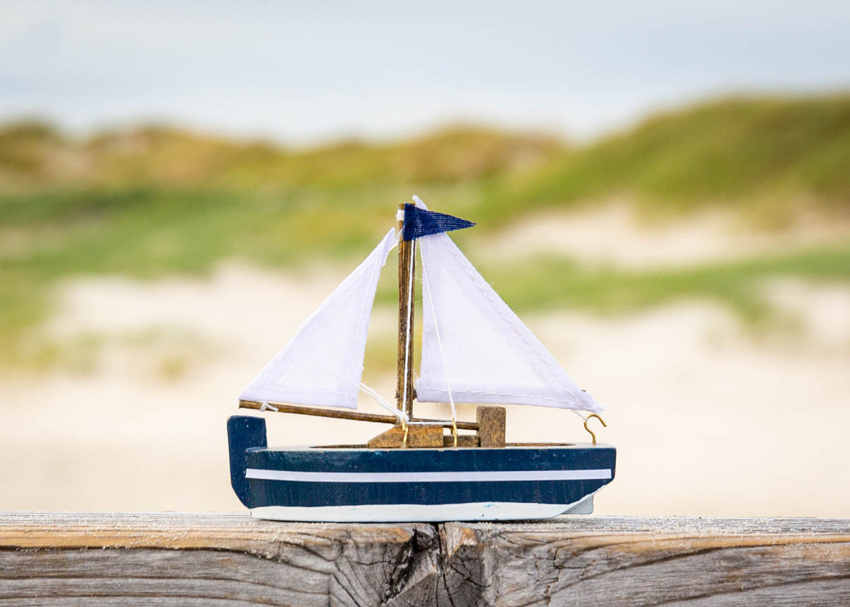 Kleine Segelboote blau Deko 6 Stk.